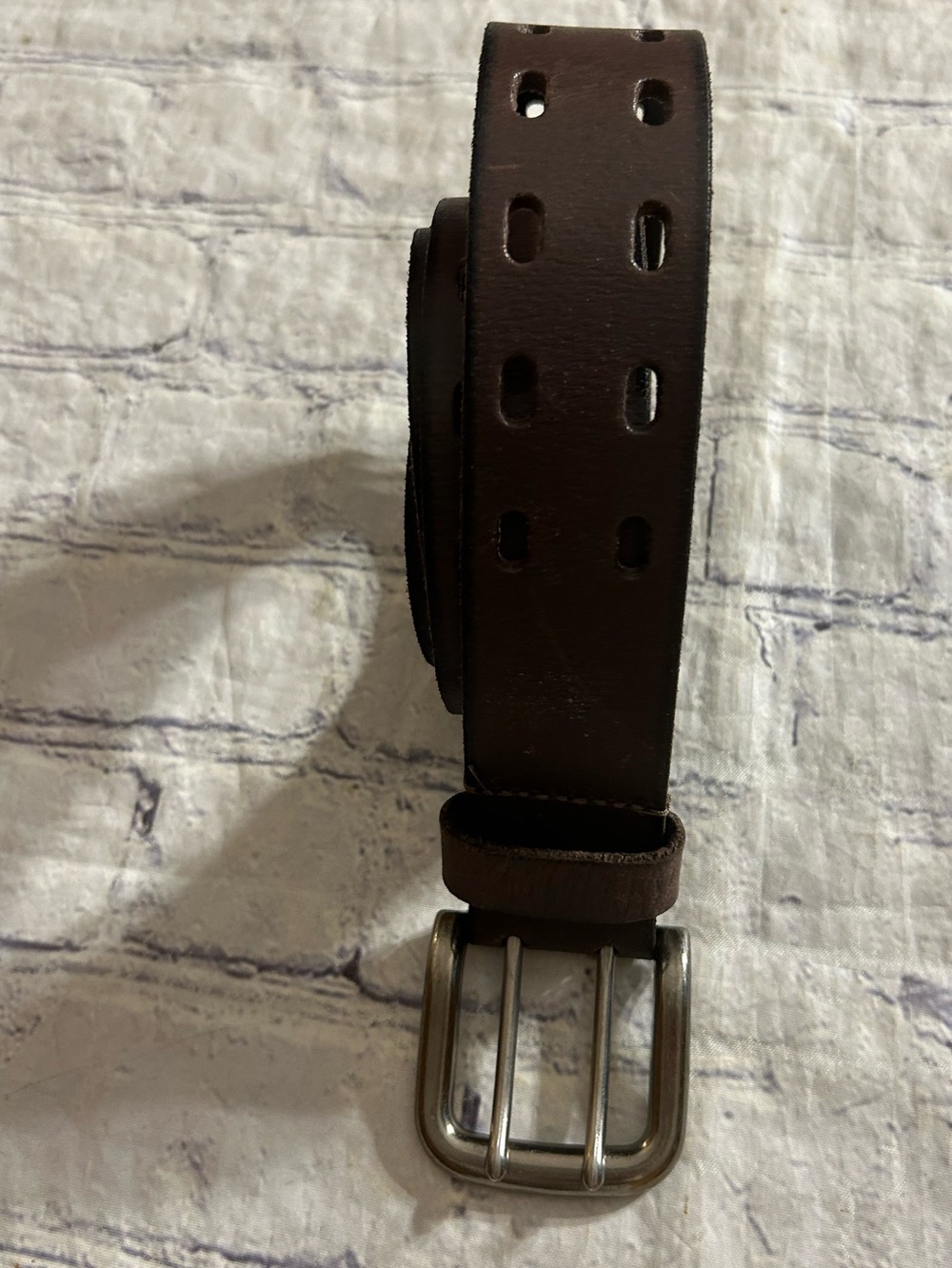 HANDCRAFTED IN USA GENUINE FULL GRAIN LEATHER CHOCOLATE BROWN WITH CUTOUTS BELT